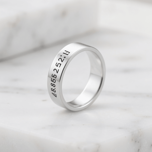 Coordinates Flat Band Ring, Sterling Silver - OurCoordinates