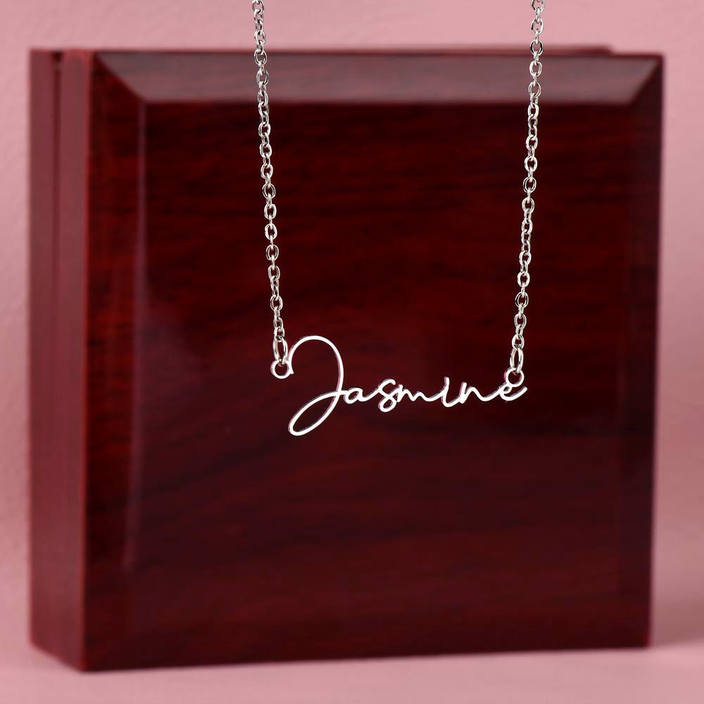 Dainty Signature Necklace, Polished Stainless Steel - OurCoordinates