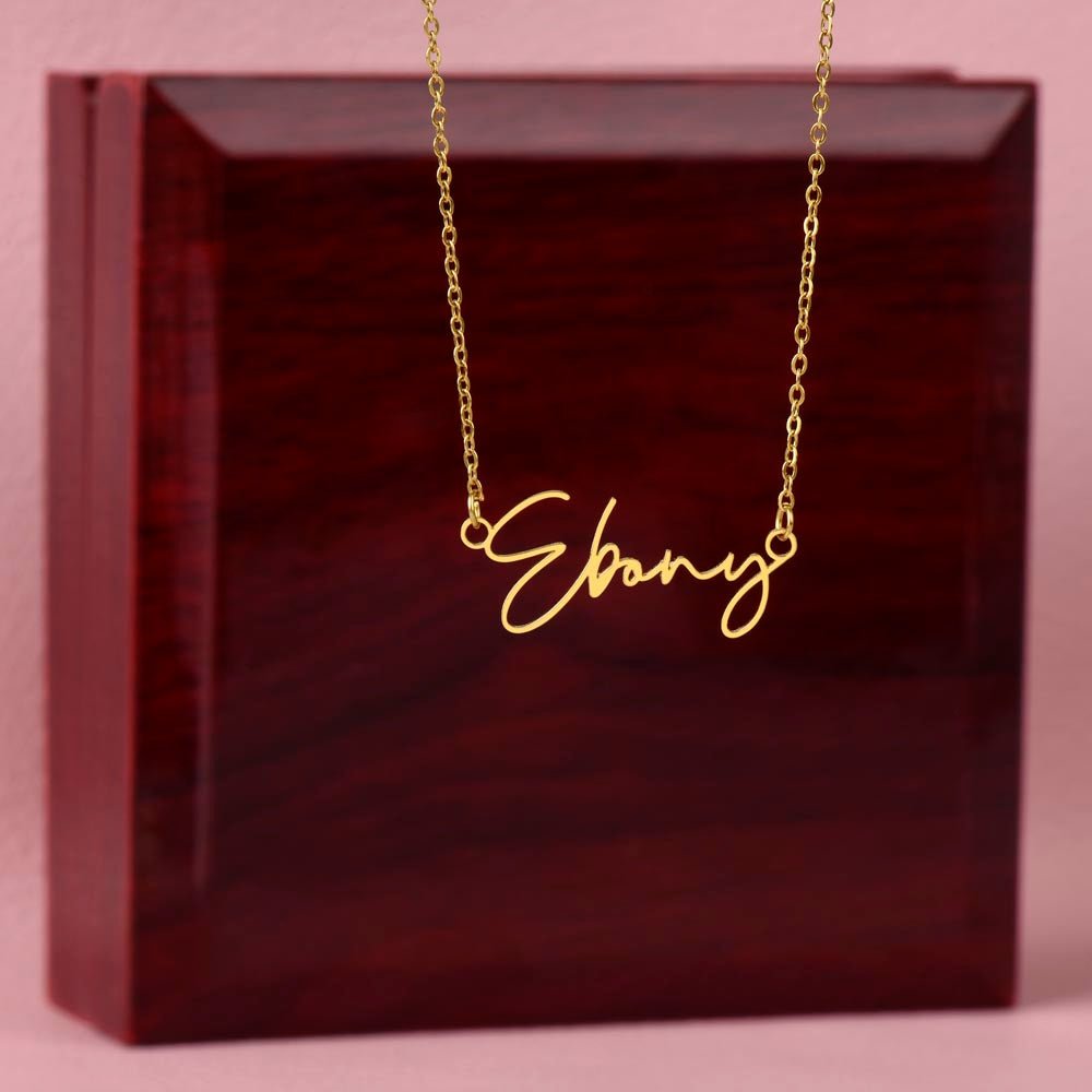 Dainty Signature Necklace, Gold Finish Over Stainless Steel - OurCoordinates
