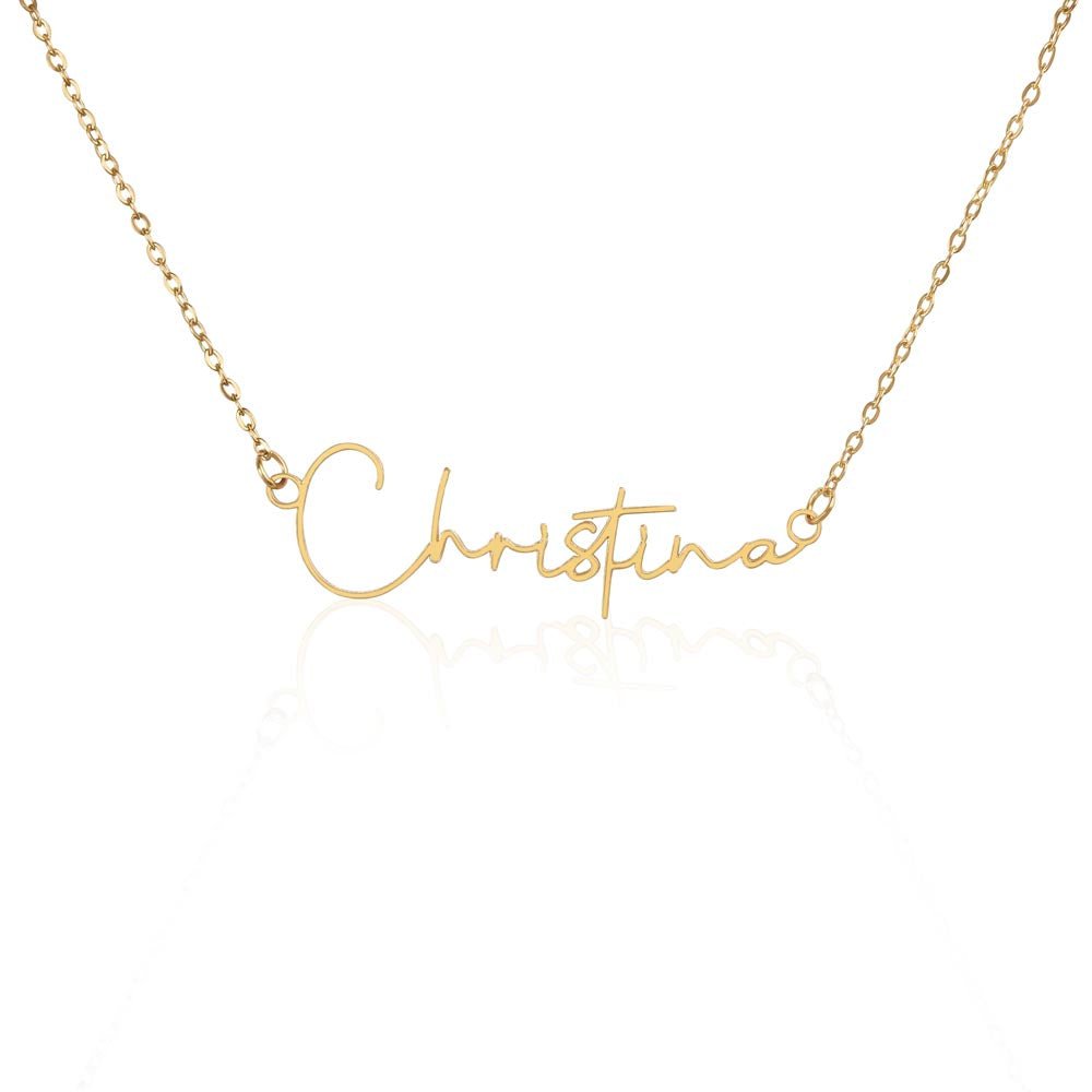 Dainty Signature Necklace, Polished Stainless Steel - OurCoordinates