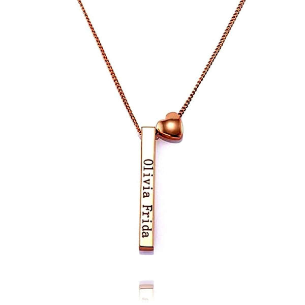 Custom Engraved Pillar Bar Necklace OurCoordinates