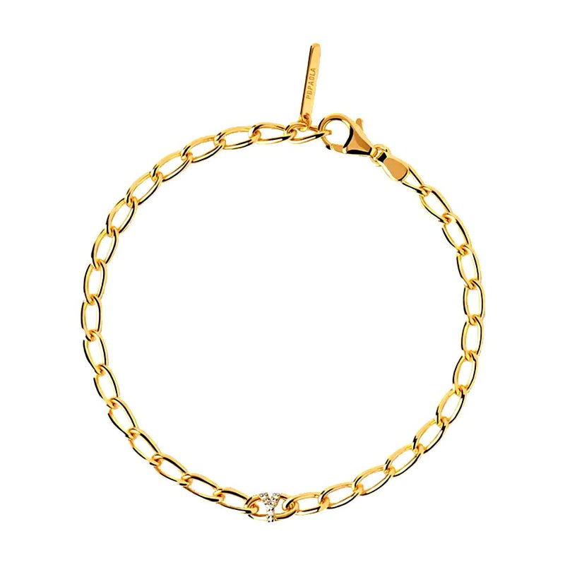 Gold Letter Bracelet Simple Initial Charm Bracelet, Y - OurCoordinates