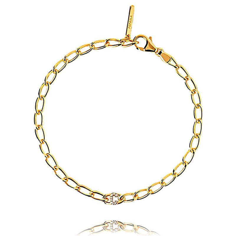 Gold Letter Bracelet Simple Initial Charm Bracelet, C - OurCoordinates