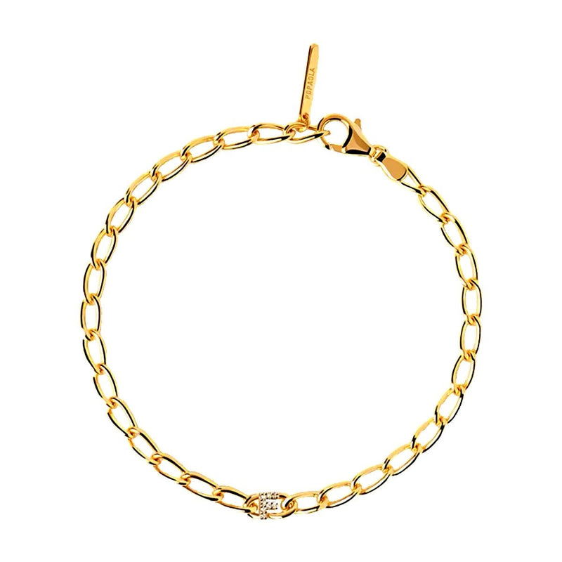 Gold Letter Bracelet Simple Initial Charm Bracelet, F - OurCoordinates