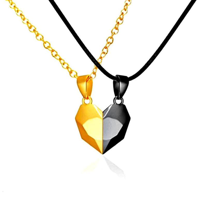 Magnetic Couple Necklace - Set Of 2, Gold / Black - OurCoordinates