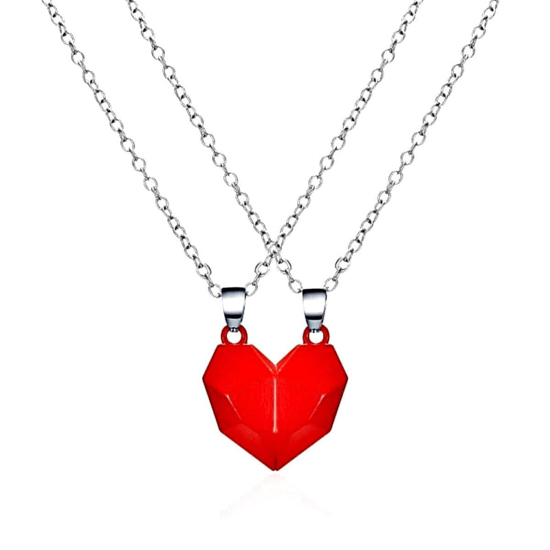 Magnetic Couple Necklace - Set Of 2, Red - OurCoordinates