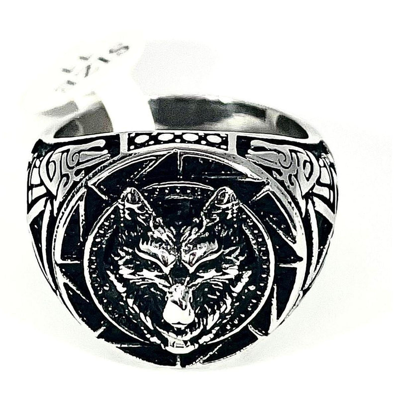 Men's Stainless Steel Wolf Ring, 7 - OurCoordinates