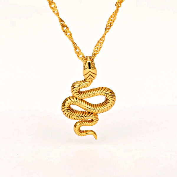 Mens Snake Pendant Necklace, Mens Necklaces