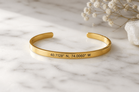 Coordinates Cuff Bracelet, Gold - OurCoordinates