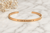 Coordinates Cuff Bracelet, Rose Gold - OurCoordinates
