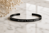 Coordinates Cuff Bracelet, Black - OurCoordinates