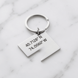 Coordinates Keychain, Stainless Steel - OurCoordinates