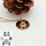 Custom Paw Print Necklace | Personalized Pet Memorial Jewelry, Rose Gold - OurCoordinates