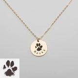 Custom Paw Print Necklace | Personalized Pet Memorial Jewelry, Rose Gold - OurCoordinates