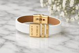 Genuine Leather Coordinate Bracelet, White - OurCoordinates