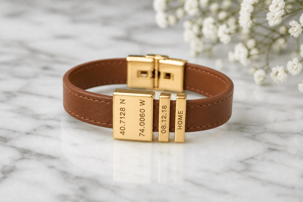 Genuine Leather Coordinate Bracelet, Brown - OurCoordinates