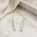Two matching silver coordinates bar necklaces