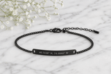 Personalized Chain Link Coordinates Bracelet, Black - OurCoordinates
