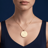Star map necklace on model - lifestyle shot