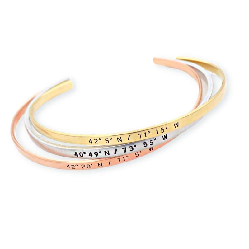 gold, silver and rose gold coordinate bracelets stacked on top of eachother - OurCoordinates