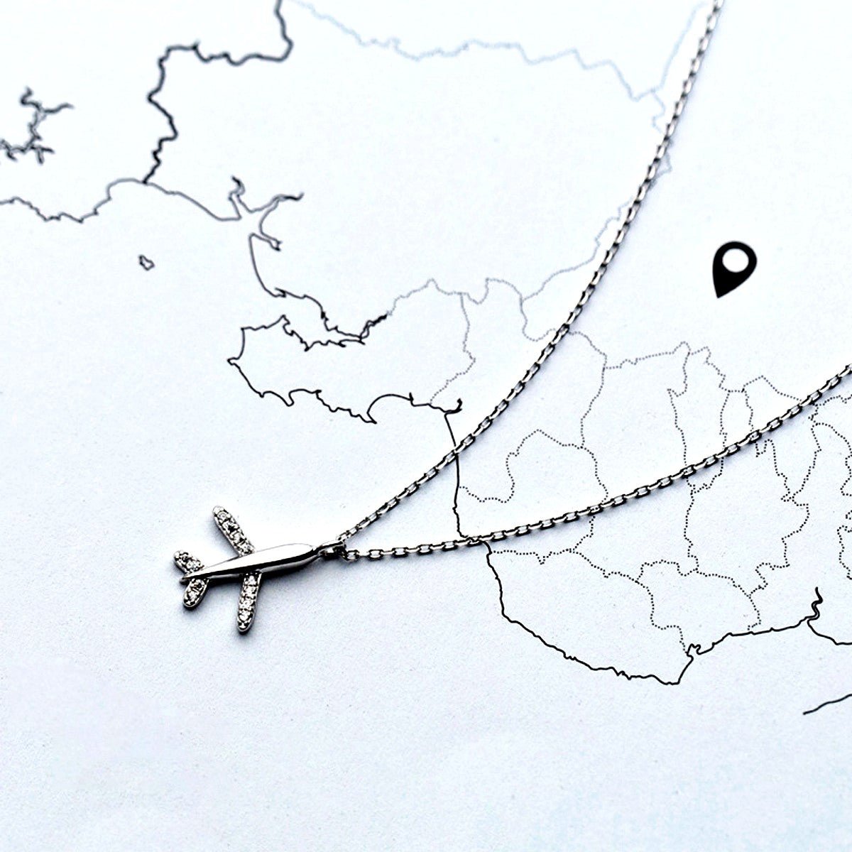 100% 925 Sterling Silver Aircraft Pendant Necklace For Women, - OurCoordinates