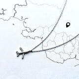 100% 925 Sterling Silver Aircraft Pendant Necklace For Women, - OurCoordinates