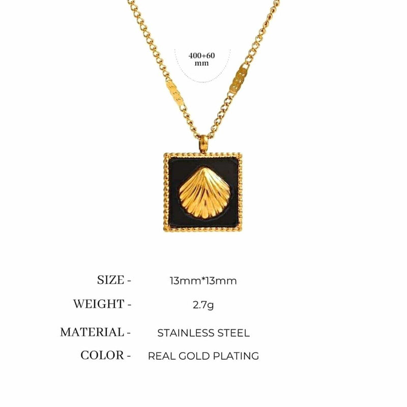 18K Gold Seashell Pendant Necklace, - OurCoordinates