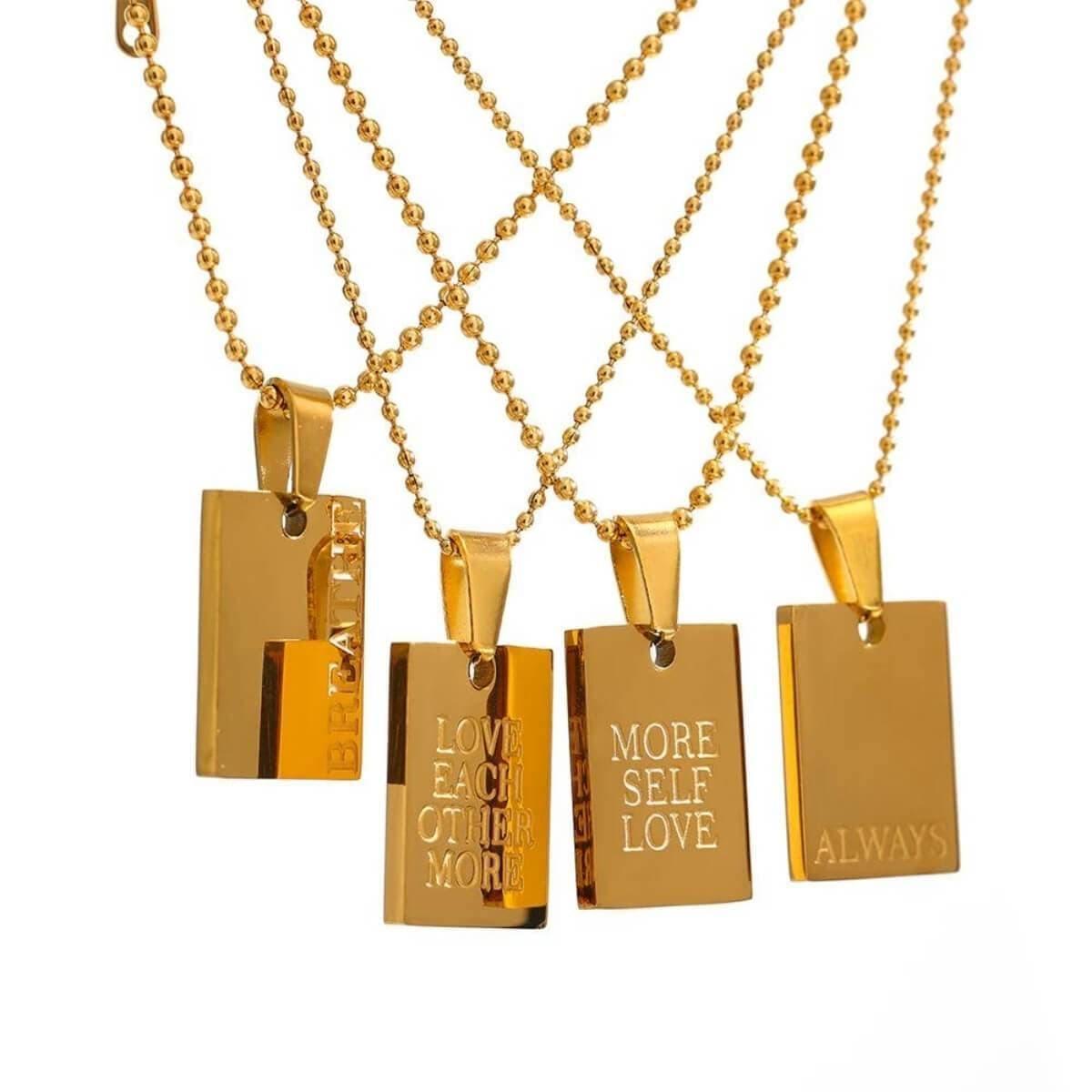 18K Gold Square Pendant Necklace ALWAYS OurCoordinates