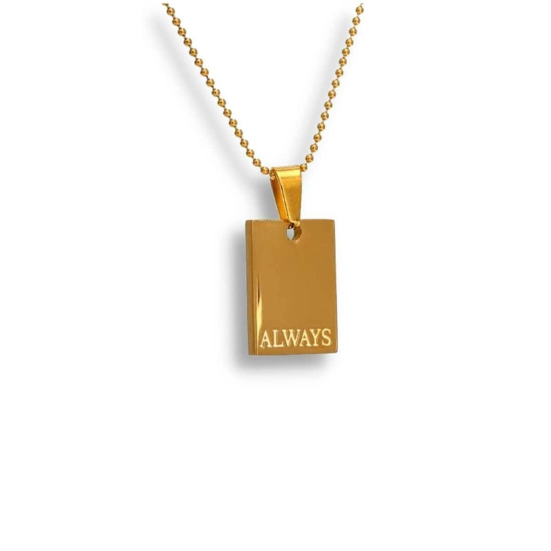 Gold square pendant necklace Clearance