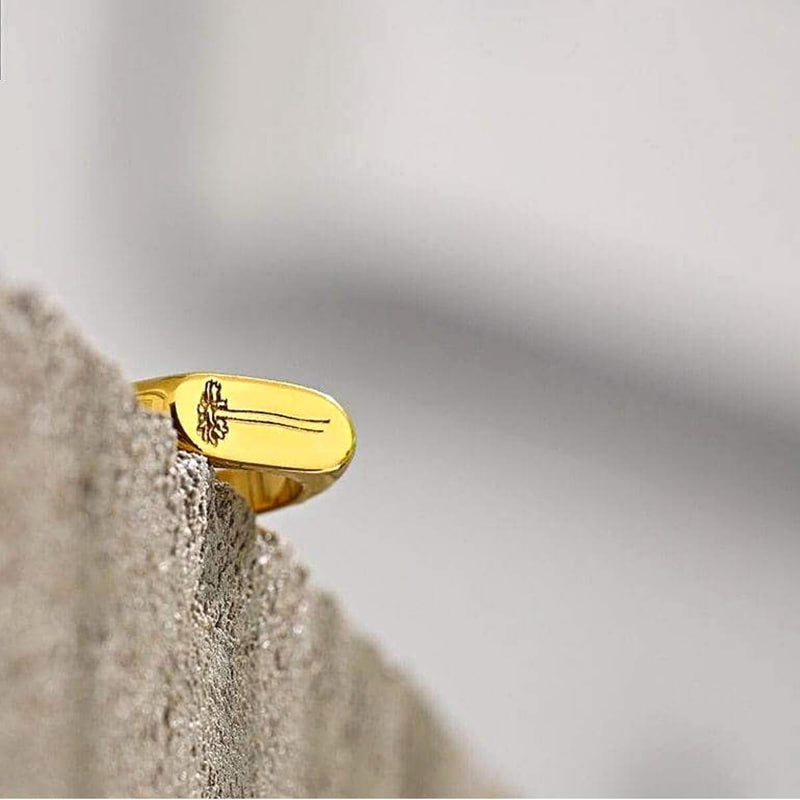 18k Gold Sunflower Ring, 6 - OurCoordinates