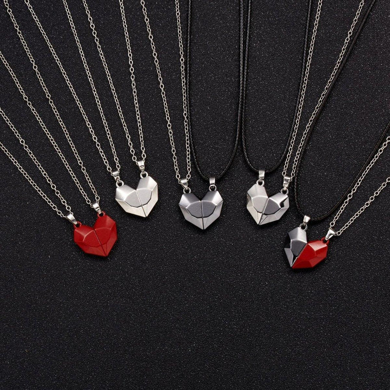 2X Magnetic Couple Heart Matching Pendant Necklace Stainless Steel Pendant  2023