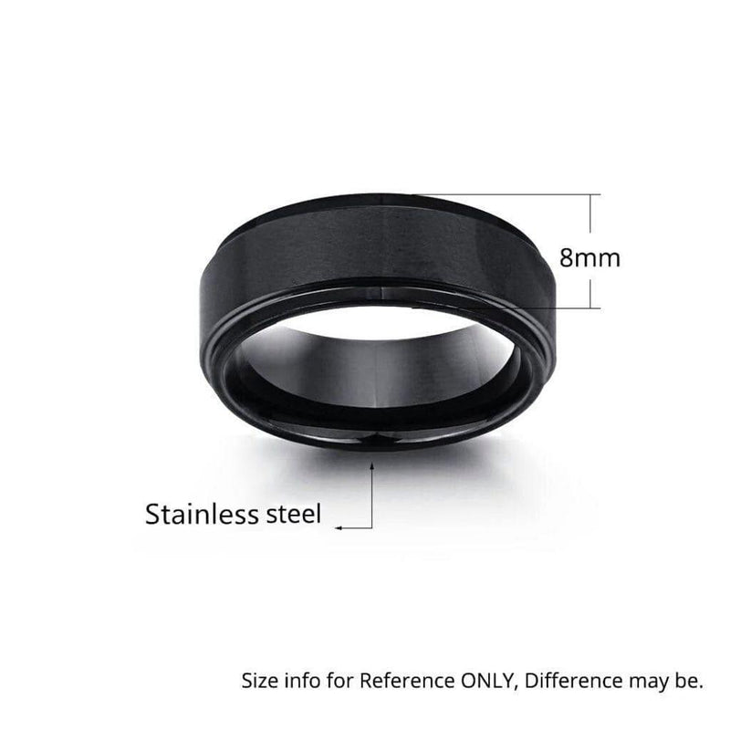8.0mm Monogrammed Onyx Ring For Men, Black - OurCoordinates