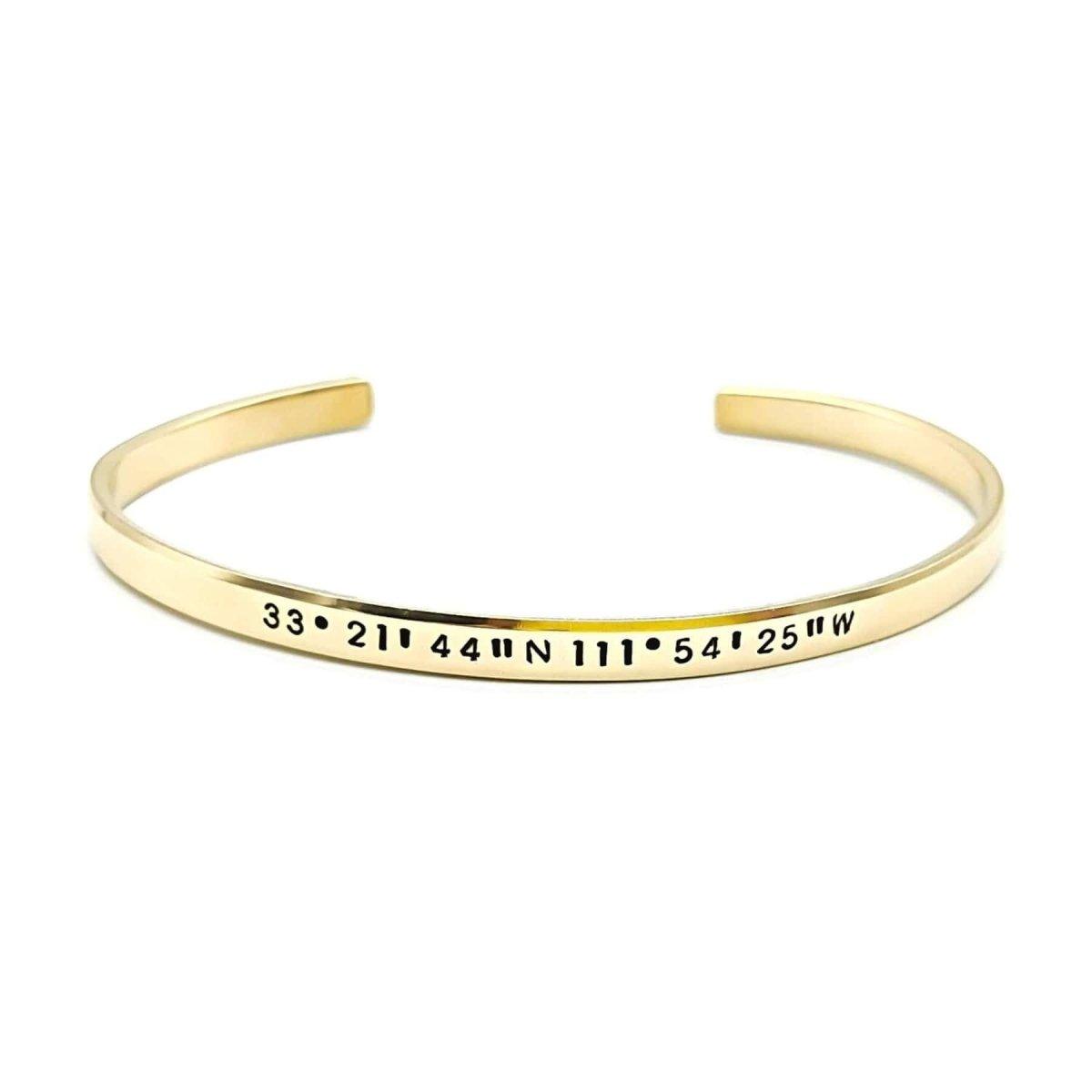 Shop Engraved Coordinates Cuff Bracelet | OurCoordinates