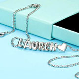 Custom 3D Bubble Letter Necklace With Rose Box Valentines Day Gift, Style 1-Rose Box - OurCoordinates