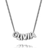 Custom 3D Bubble Letter Necklace With Rose Box Valentines Day Gift, Style 1-Rose Box - OurCoordinates