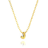Custom 3D Letter Bubble Necklace With Rose Box Valentines Day Gift Set, Style 1 A - OurCoordinates
