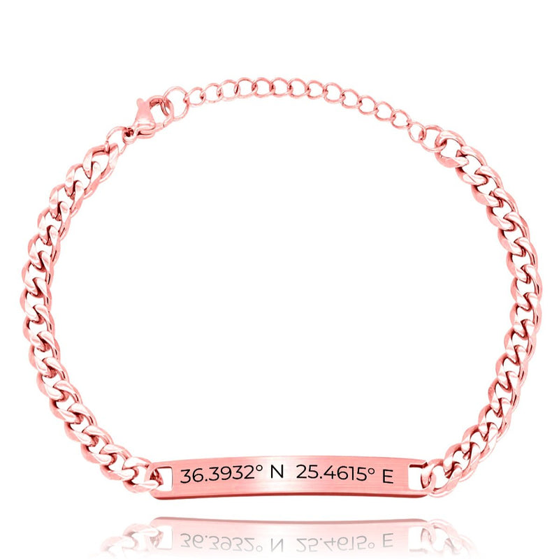 Custom Chain Link Bracelet, Rose Gold - OurCoordinates