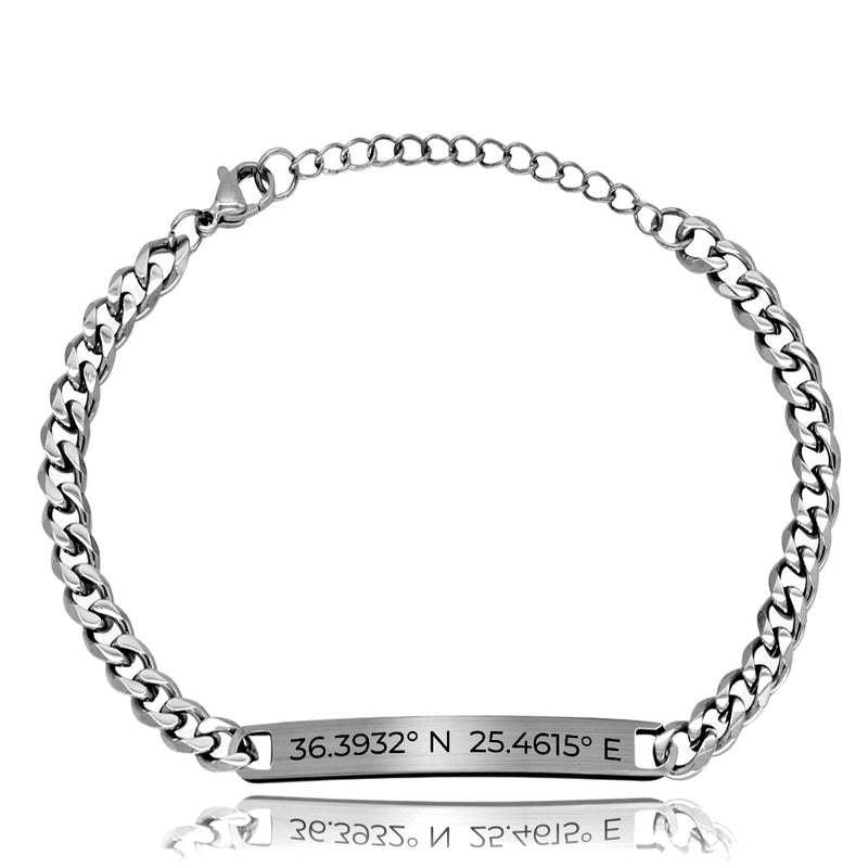 Custom Chain Link Bracelet, Silver - OurCoordinates