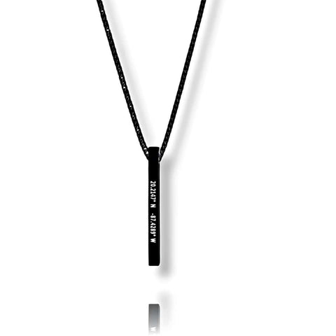 Custom Coordinates Necklace, Black - OurCoordinates