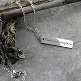 Custom Engraved Rustic Steel Necklace for Men, Silver - OurCoordinates