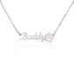 Custom Name Necklace With Paw Print For Dog Moms, 18k Yellow Gold Finish - OurCoordinates