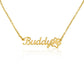Custom Name Necklace With Paw Print For Dog Moms, 18k Yellow Gold Finish - OurCoordinates