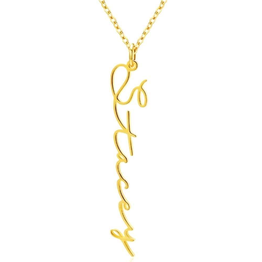 Custom Vertical Name Necklace, Gold - OurCoordinates