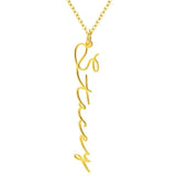 Custom Vertical Name Necklace, Gold - OurCoordinates
