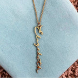 Custom Vertical Name Necklace, Rose Gold - OurCoordinates