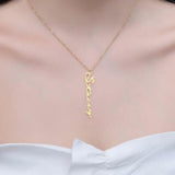 Custom Vertical Name Necklace, Rose Gold - OurCoordinates