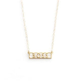 Customized Cut Out Bar Necklace - Coordinates, Name, Roman Numerals, 50cm - OurCoordinates