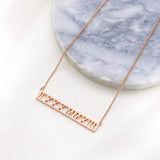 Customized Cut Out Bar Necklace - Coordinates, Name, Roman Numerals, 50cm - OurCoordinates