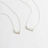 Customized Cut Out Bar Necklace - Coordinates, Name, Roman Numerals, 50cm - OurCoordinates