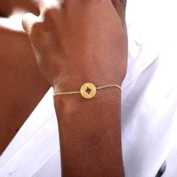 Dainty Compass Bracelet, Gold - OurCoordinates
